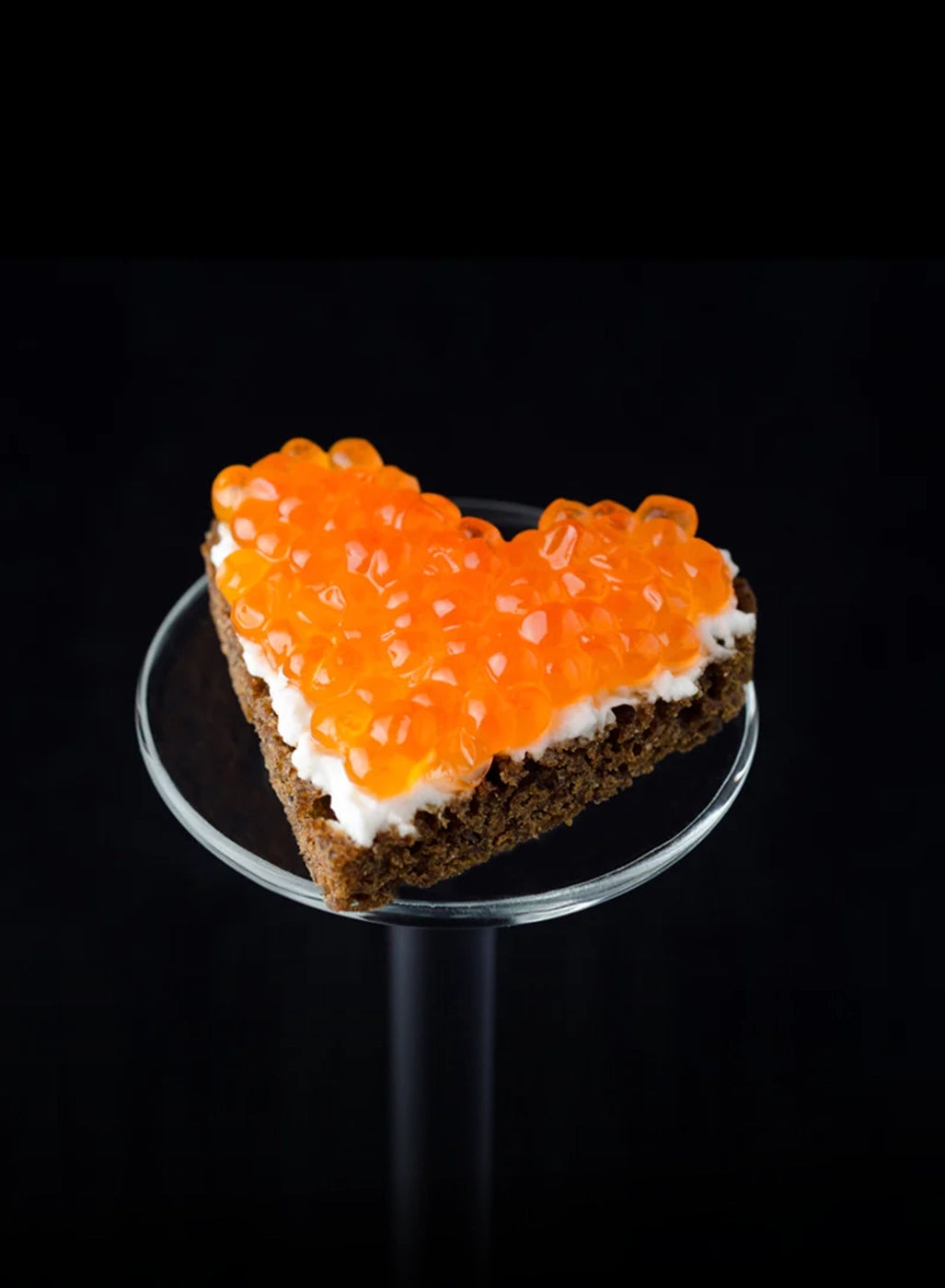 Salmon Roe on Heart Shaped Toast