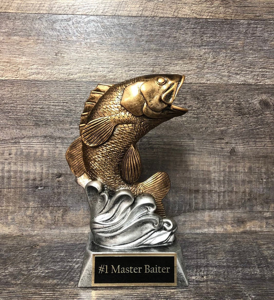 Funny #1 Master Baiter Bass Trophy Fishing Trophy Fishing Derby Trophy