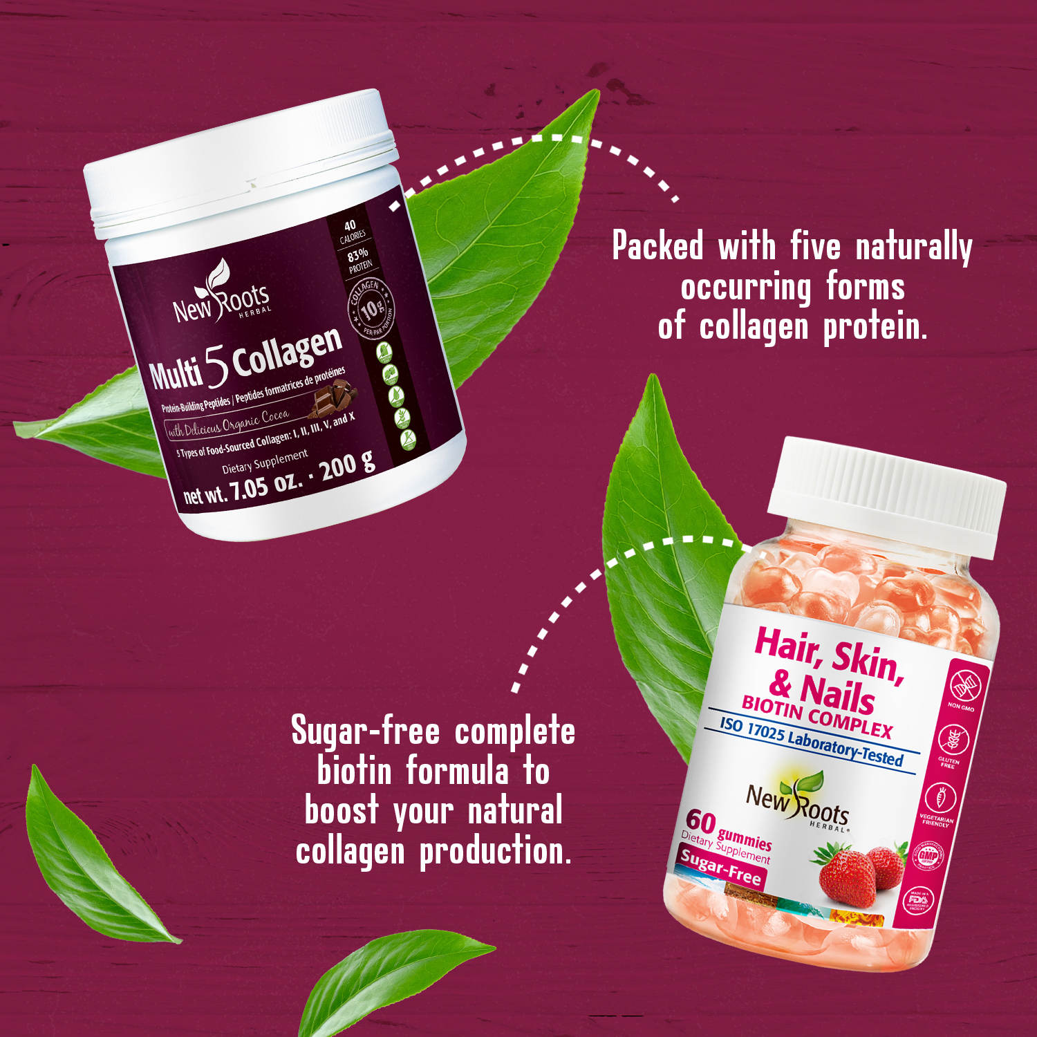 Multi 5 Collagen, Hair skin nail gummies