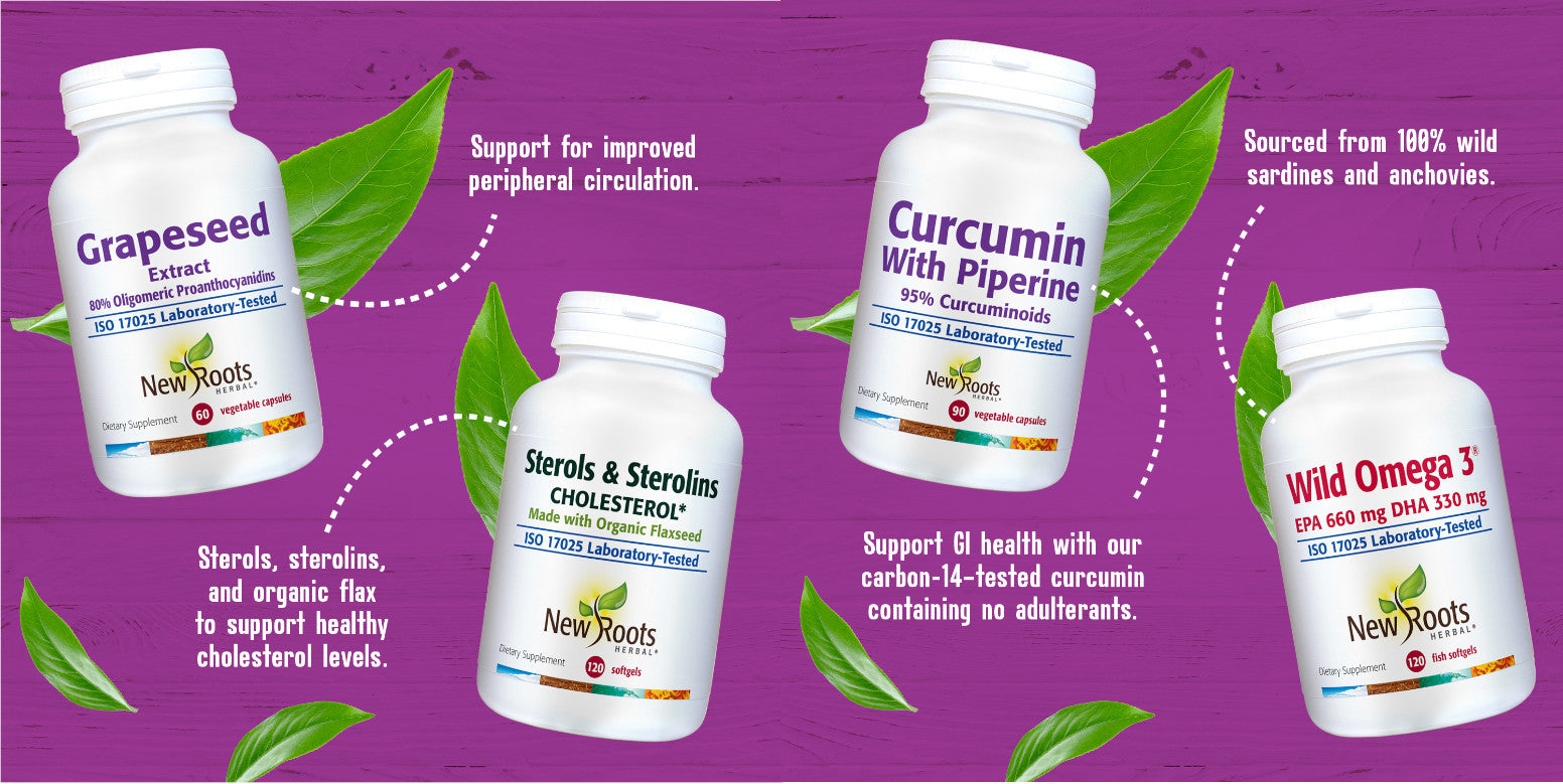 Grapeseed, Steroles and Sterolins, Curcumin, Wild Omega 3