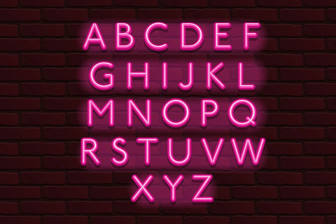 the image shows a Futuristic Neon Sign Font mostly used for the neon usage
