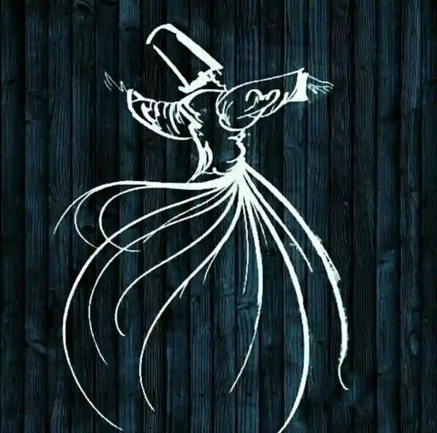 the image is showing a MEVLÂNA Neon Sign dancing
