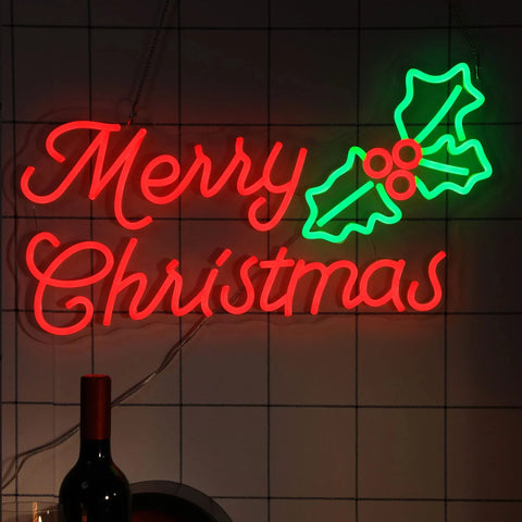 image is showing importance of merry christmas neon sign