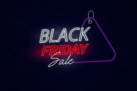 the image is showing a black friday neon sign