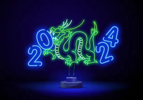 the image shows a sign of festival of dragon boat neon sign 
