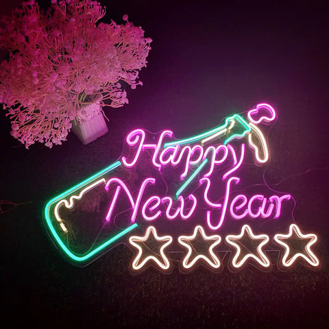 the image is showing a neon sign for New Year's Eve Neon Signs