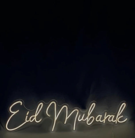 the image showing an elegant Eid Mubarak Neon Sign