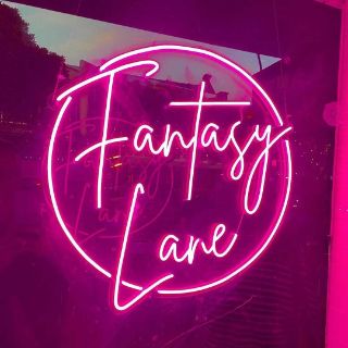 Hot Pink Fantasy Lane sign made by NeonOutShine