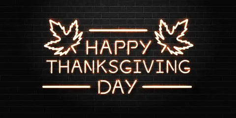  the image is showing A Thanksgiving Neon Sign 
