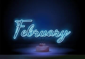 the image is showing a 14th Feb Neon Sign 