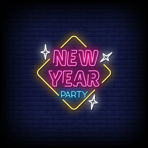 the image is showing a neon sign for New Year's Eve Neon Signs