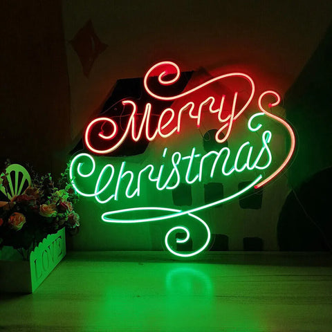 image is showing importance of merry christmas neon sign