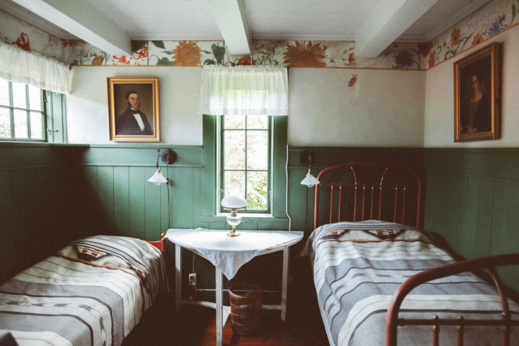 A bedroom at Sundborn, the home of Karin and Carl Larsson where the painters lived with their eight children. 