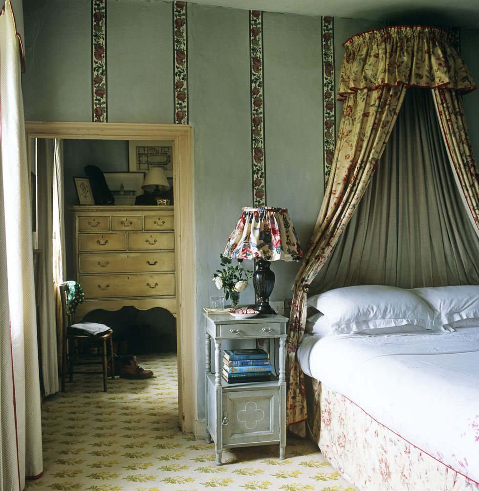 Bedroom at the Hampshire Hunting Lodge by John Fowler