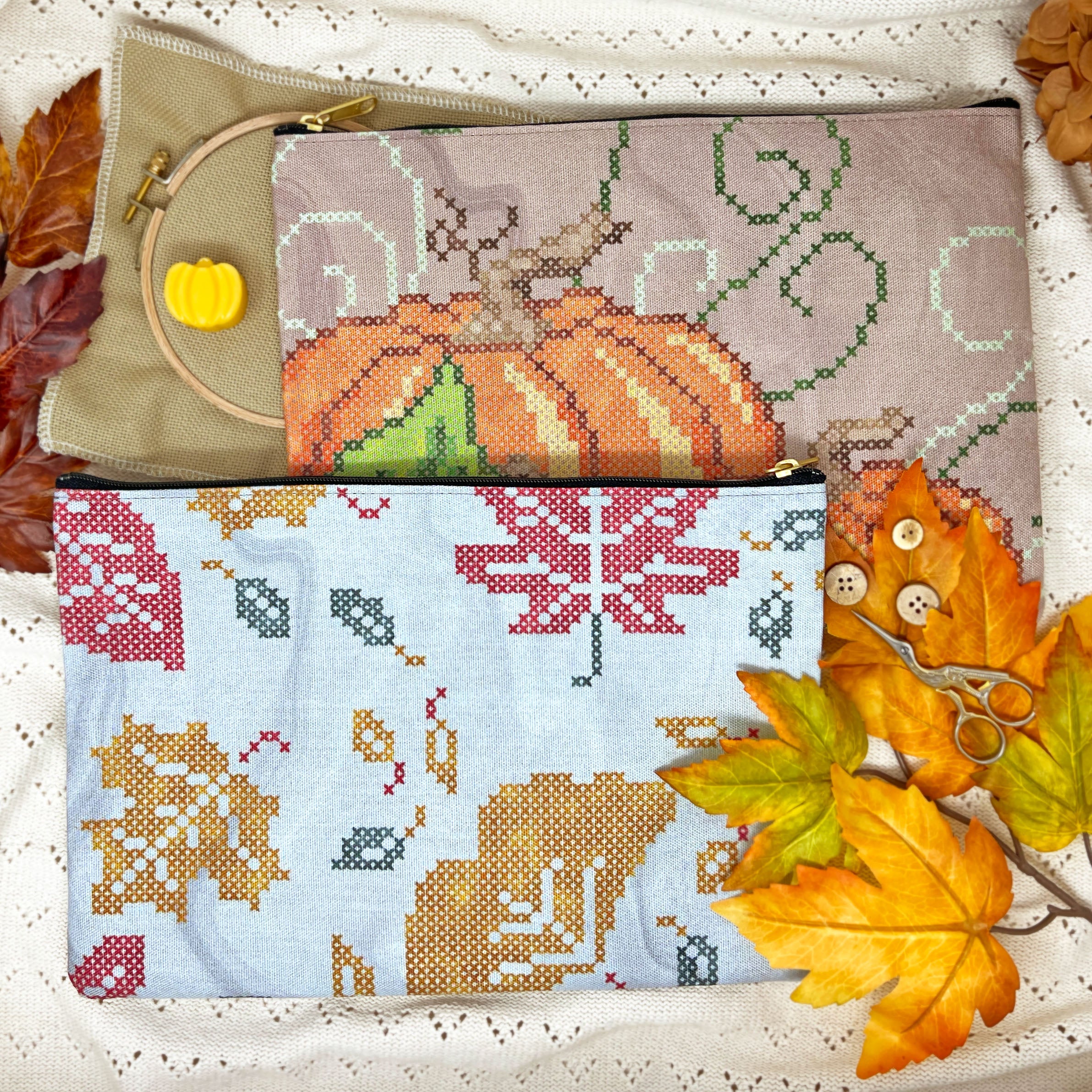 THE ENCHANTED FOREST – tagged cross stitch bag – Toad Hollow