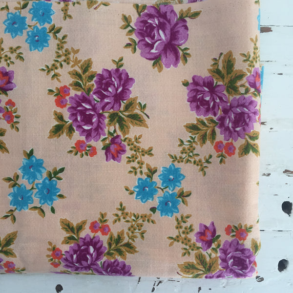 VINTAGE Floral Cotton FABRIC Stunning Colours 50's