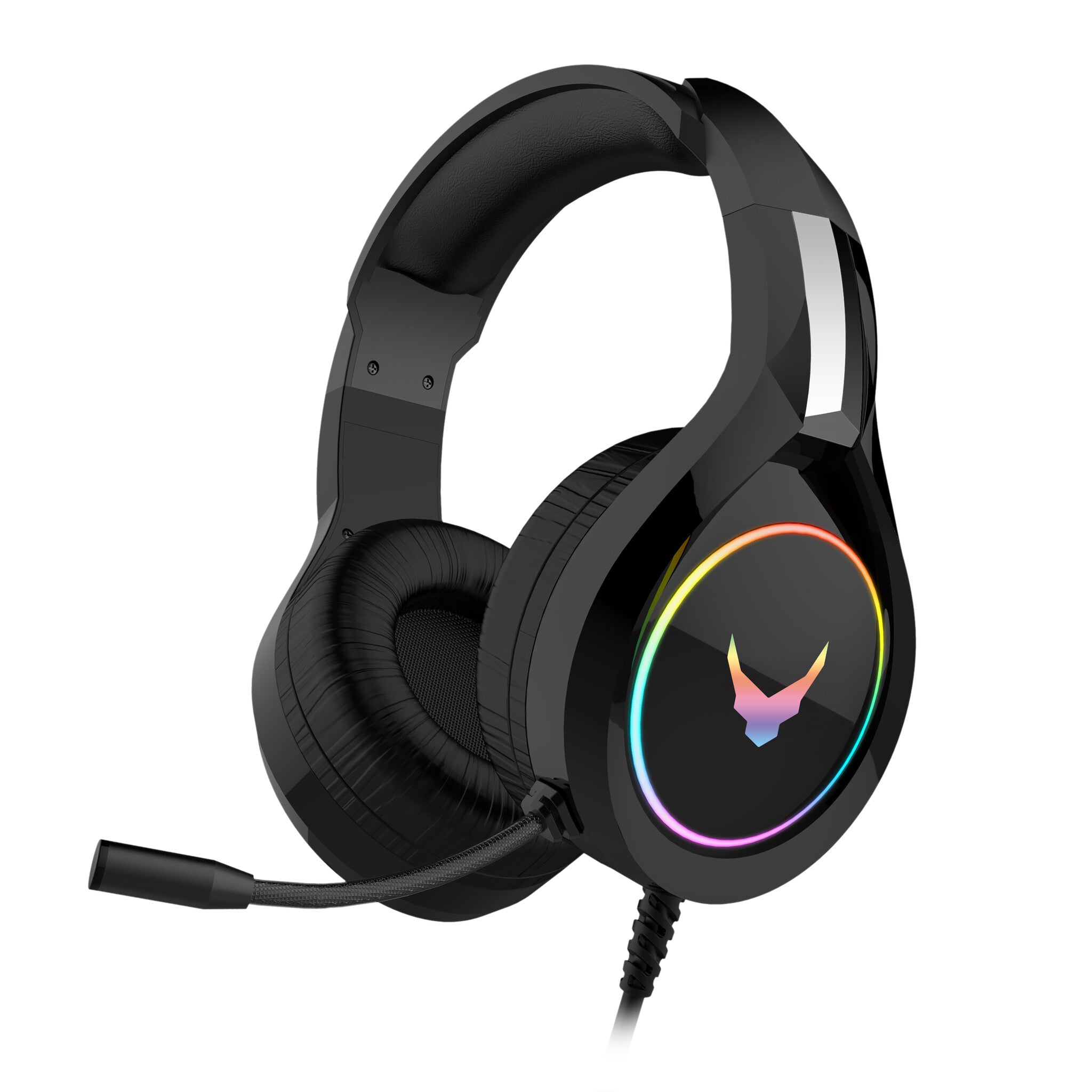Varr Pro Gaming Headset with RGB Backlight, Microphone Boom, Audio Control, Noise Cancelling, Powerful 30mW speakers, uses 3.5mm for sound output and