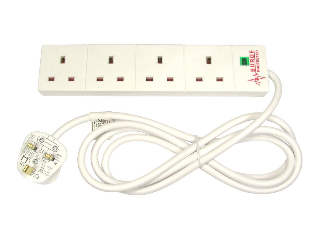 Cables Direct RB-02M04SPD surge protector White 4 AC outlet(s) 2 m