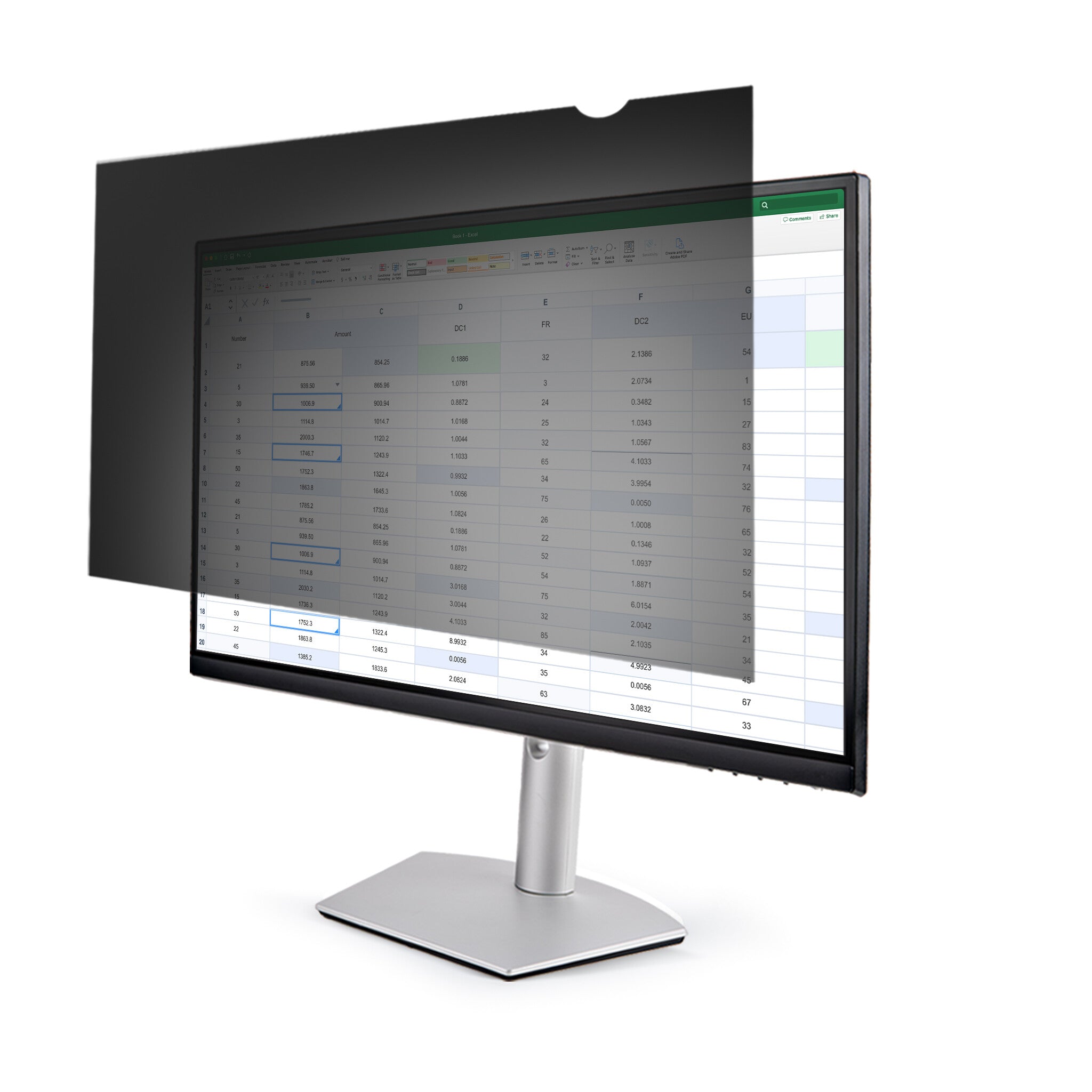 StarTech.com Monitor Privacy Screen for 20" PC Display - Computer Screen Security Filter - Blue Light Reducing Screen Protector Film - 16:9 Widescreen