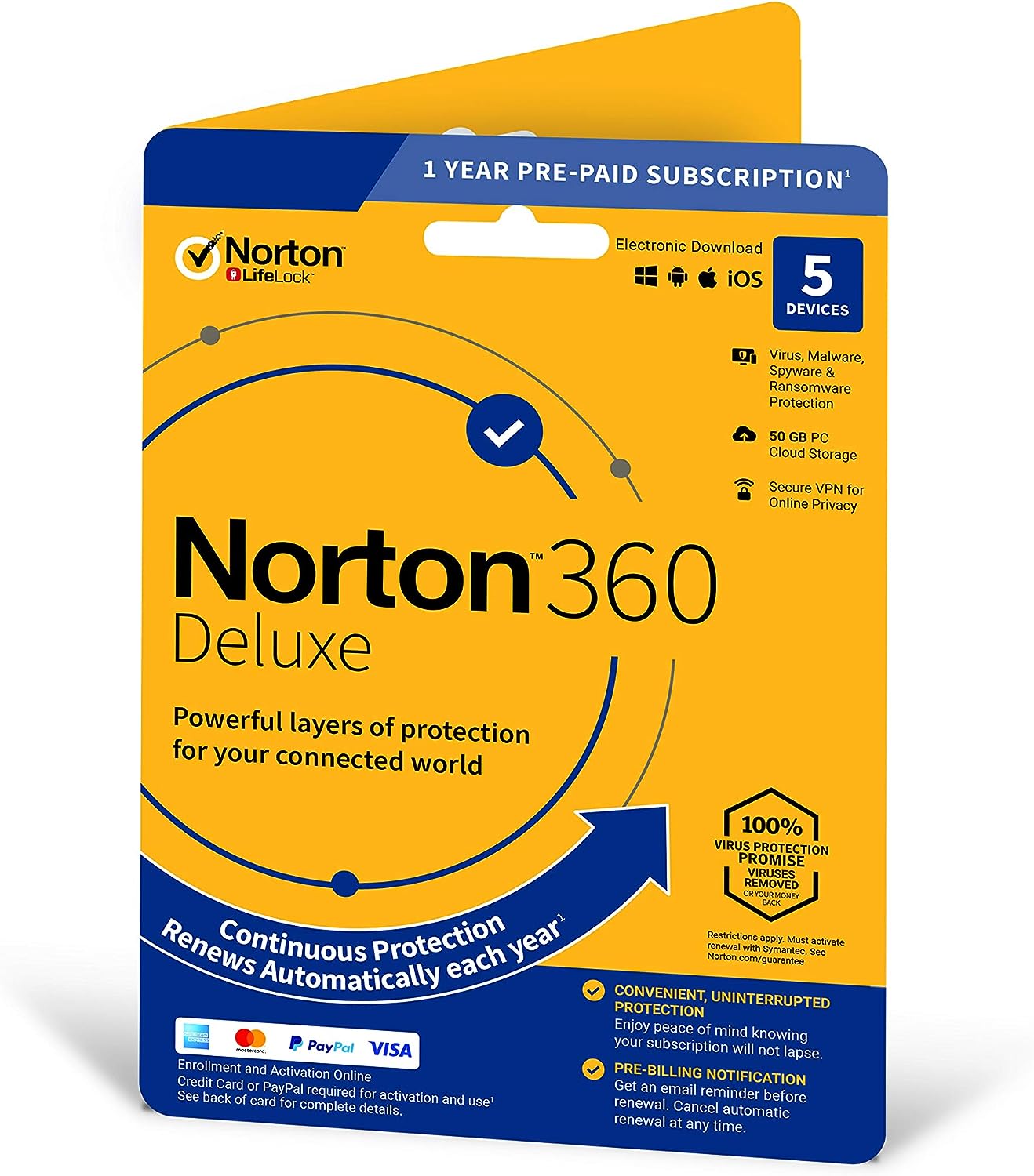 Photos - Software Norton 360 Deluxe, Antivirus  for 5 Devices, 1-year Subscri 