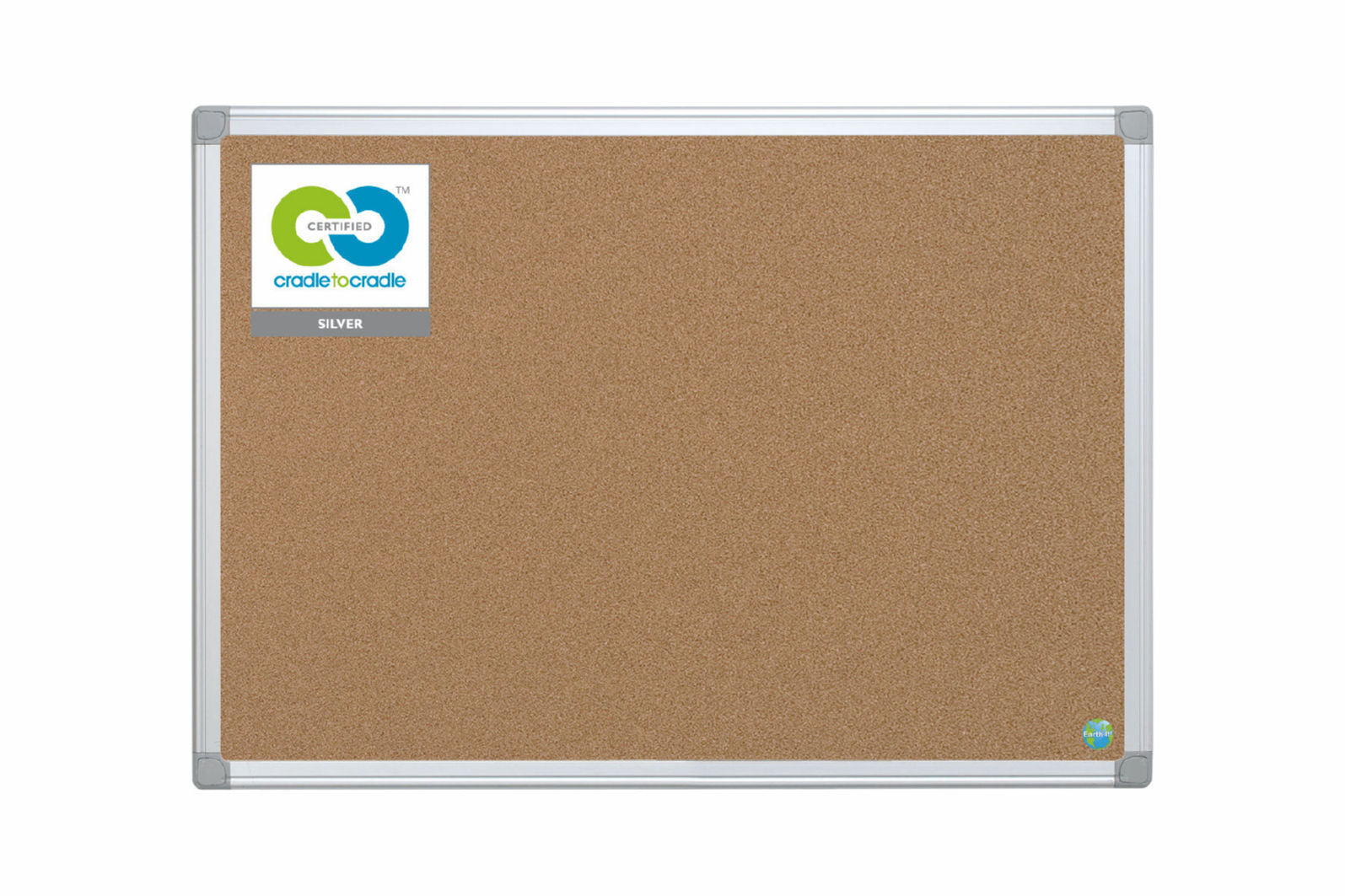 Photos - Dry Erase Board / Flipchart Bi-Office Earth-It Maya Cork Noticeboard Aluminium Frame 1200x90 