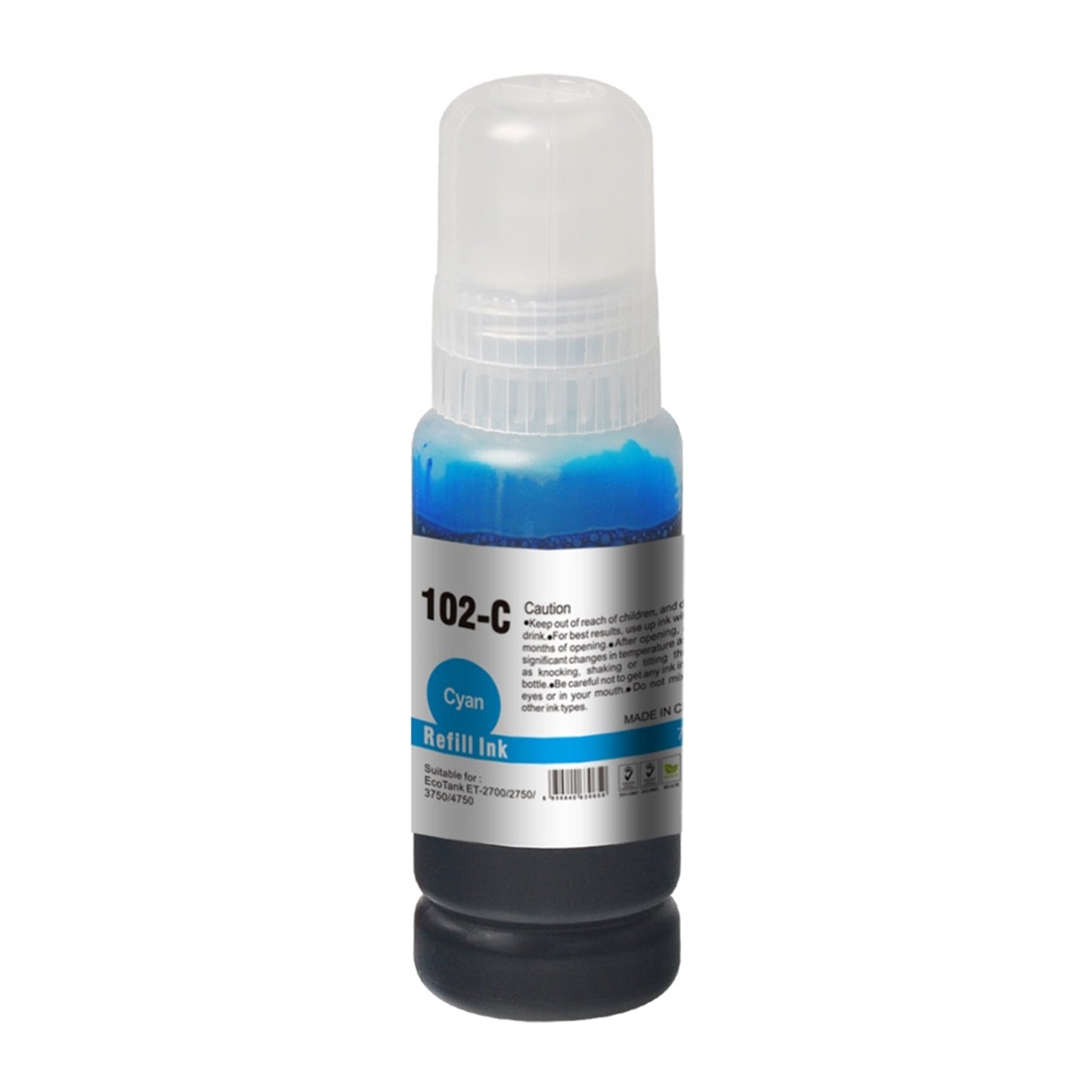 InkLab 102 Epson Compatible EcoTank Cyan ink bottle