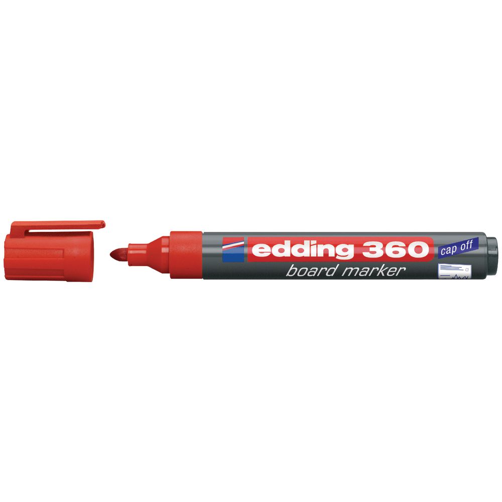 Photos - Felt Tip Pen Edding 360 Whiteboard Marker Bullet Tip 1.5-3mm Line Red  (Pack 10)