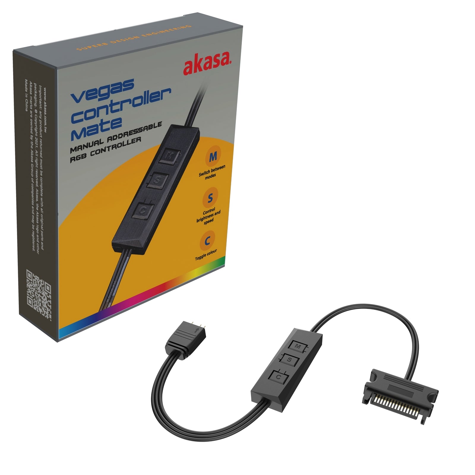 Photos - Cable (video, audio, USB) Akasa Vegas Controller Mate Addressable RGB Controller Cable, SATA 1 