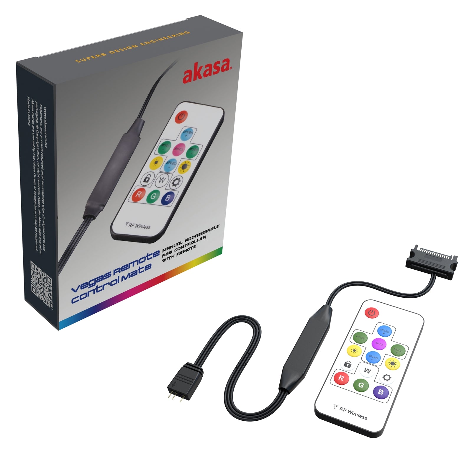 Photos - Cable (video, audio, USB) Akasa Vegas Remote Control Mate Addressable RGB Controller Cable wit 