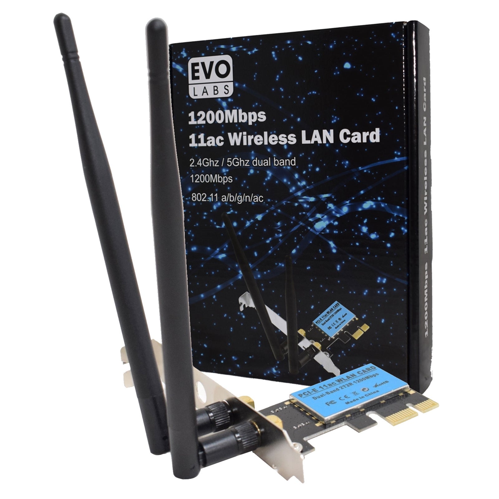 Photos - Network Card Evo Labs Evo Labs PCI-Express Full Height AC1200 Dual Band WiFi Card with