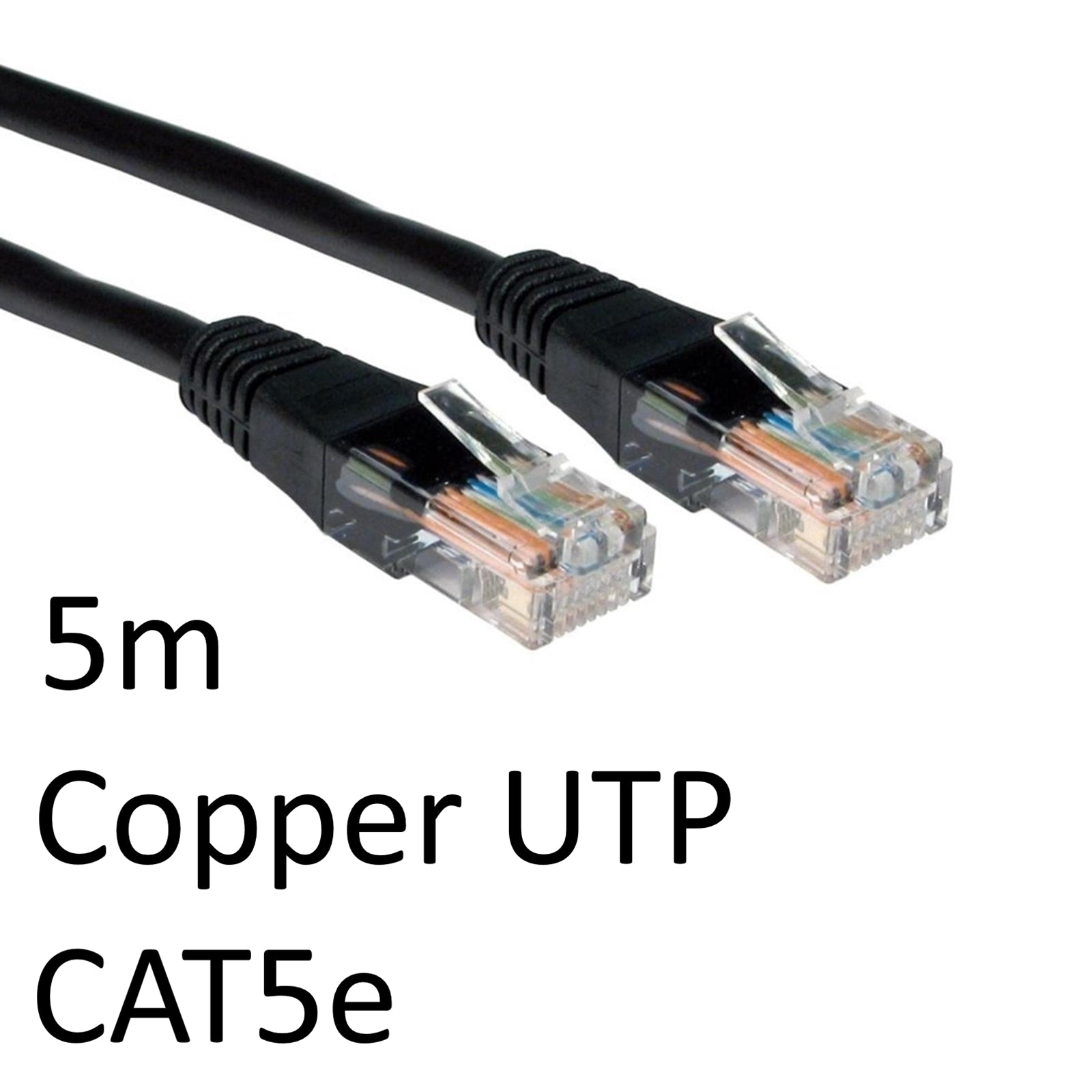 Photos - Cable (video, audio, USB) Target RJ45 (M) to RJ45 (M) CAT5e 5m Black OEM Moulded Boot Copper UTP Net 
