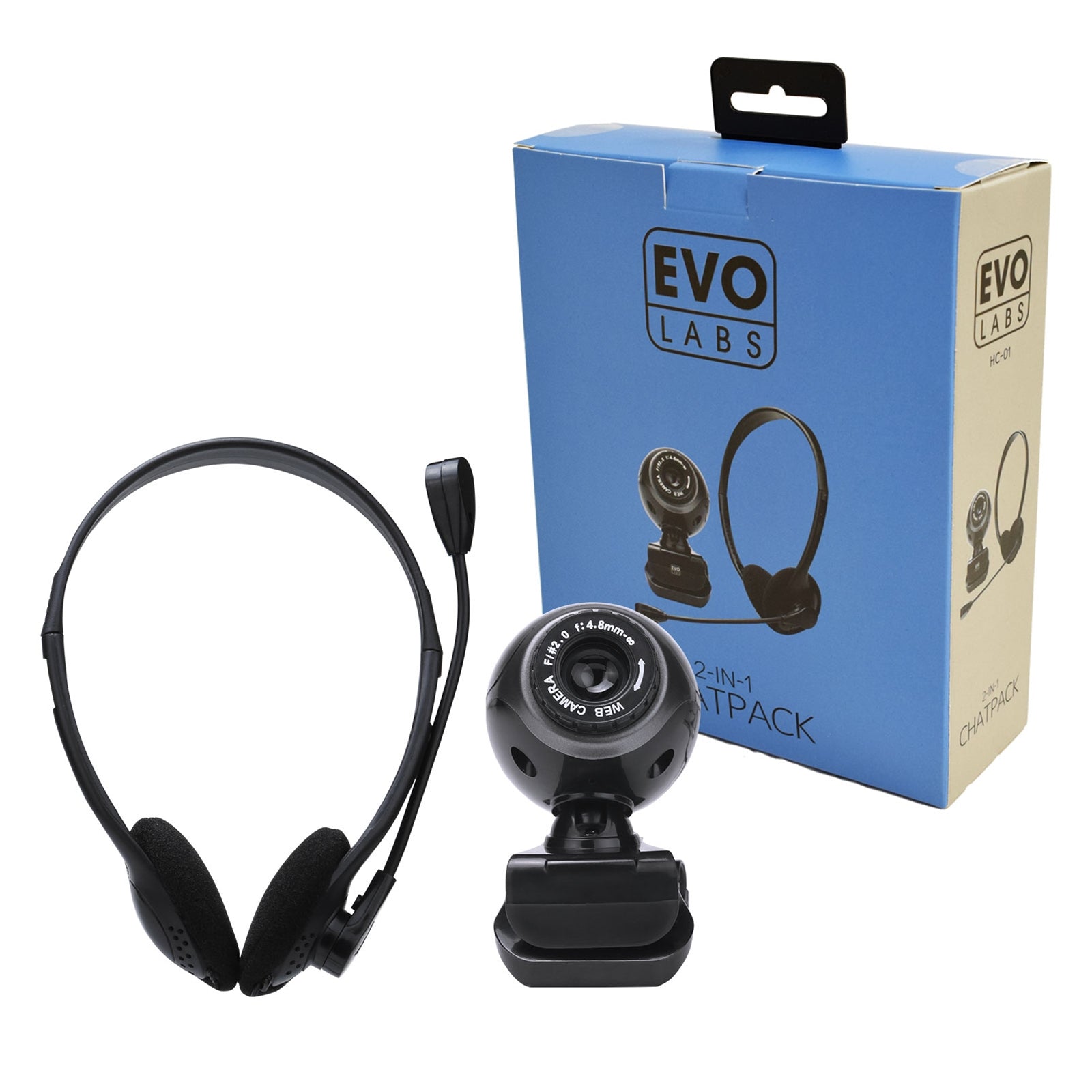 Photos - Other for protection Evo Labs Evo Labs HC-01 Webcam and Headset Chatpack, 640x480, USB 2.0 Webc