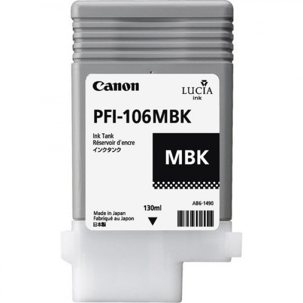 Canon PFI106MBK Matte Black Standard Capacity Ink Cartridge 130ml - 6620B001