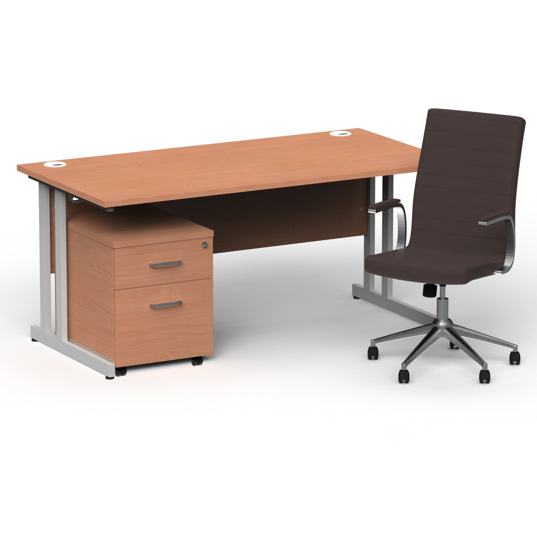 Photos - Office Desk Dynamic Office Solutions Impulse 1600mm Cantilever Straight Desk With Mobi 