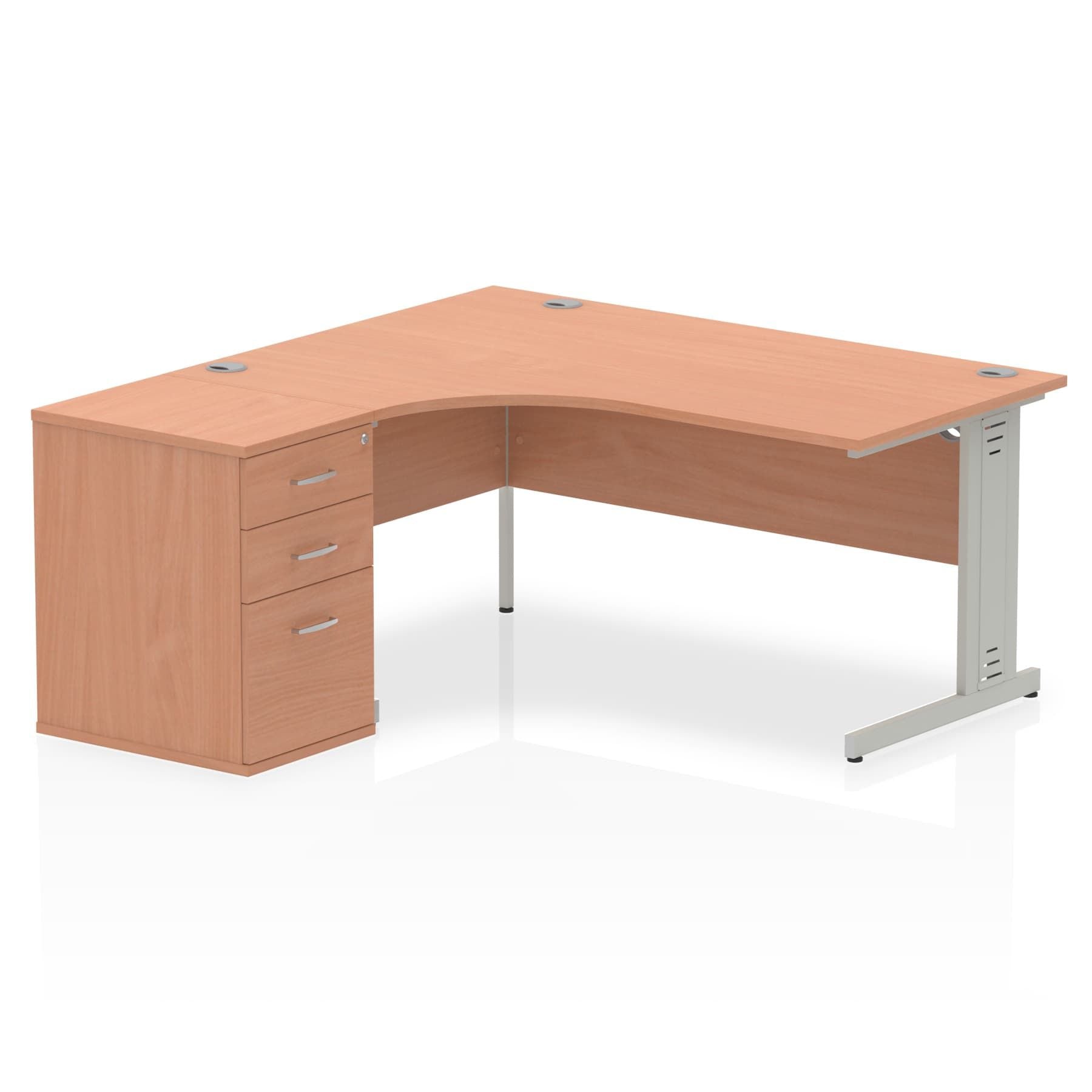 Photos - Office Desk Dynamic Office Solutions Impulse 1600mm Cable Managed Left Crescent Desk W 