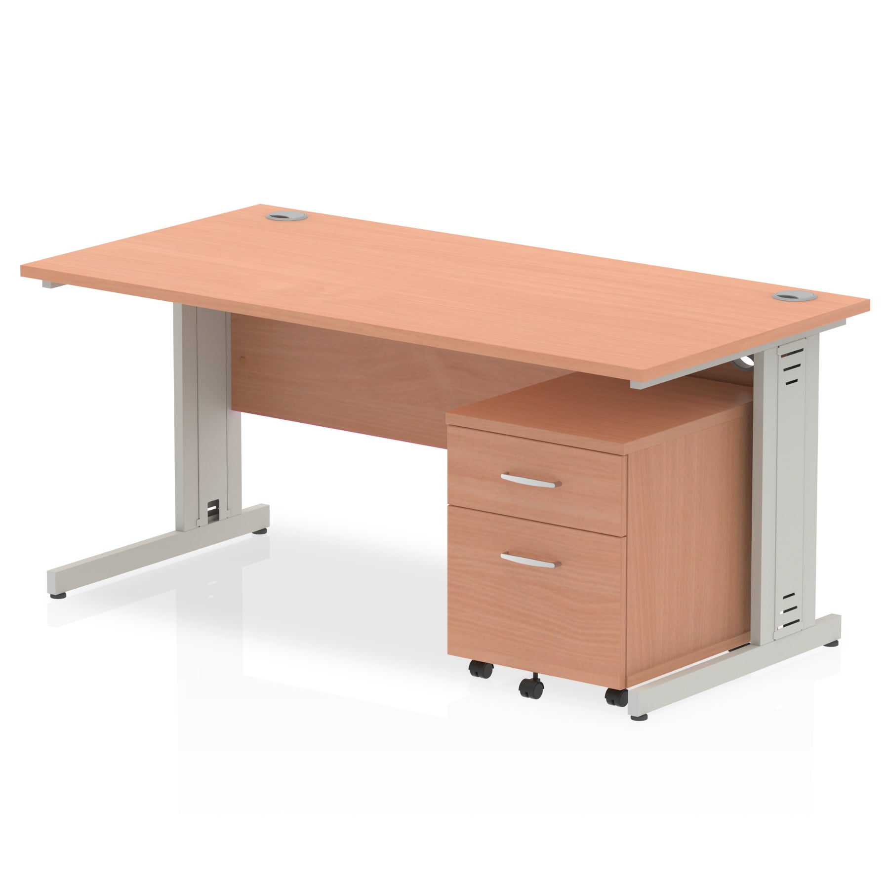 Photos - Office Desk Dynamic Office Solutions Impulse 1600mm Cable Managed Straight Desk With M 
