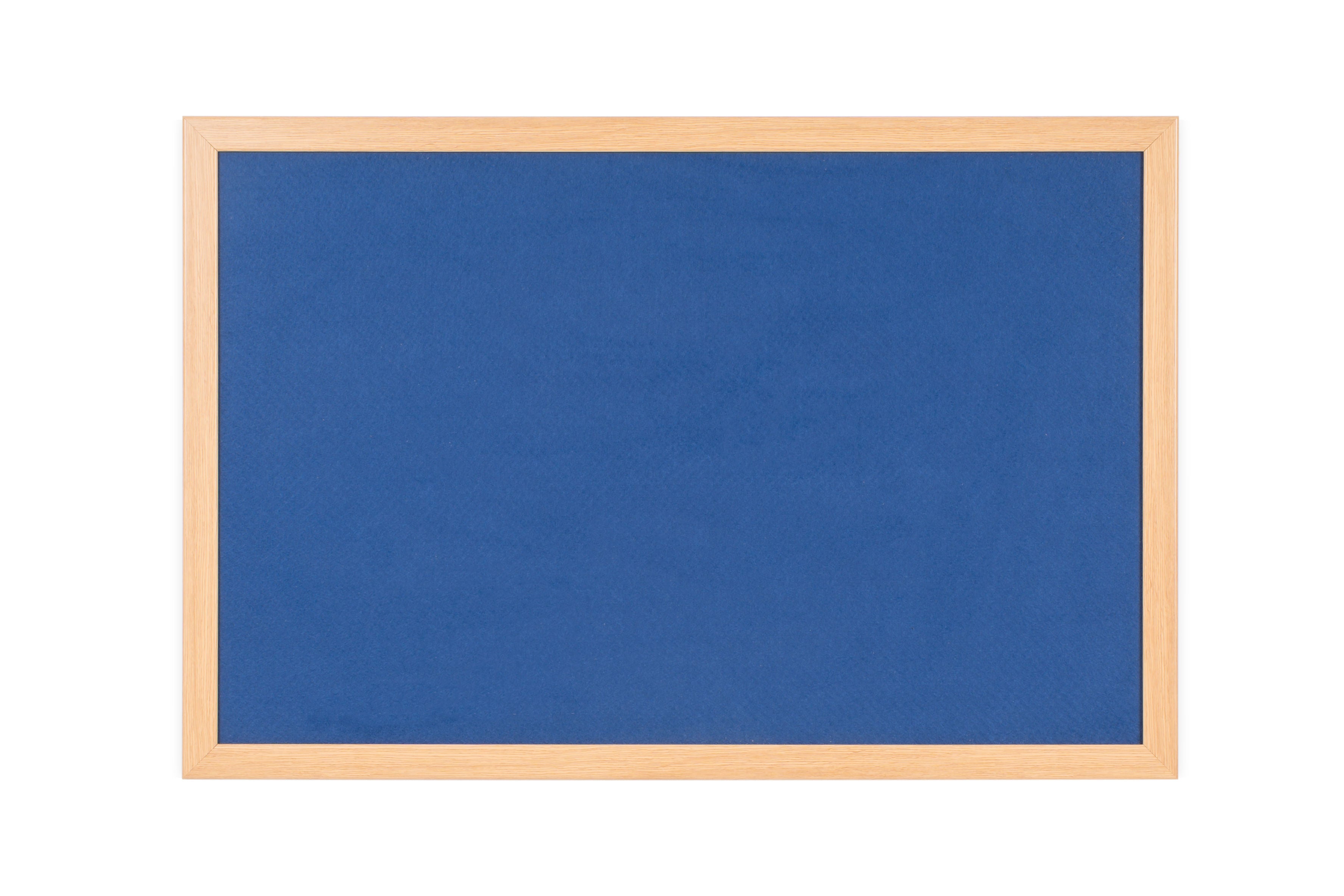 Photos - Dry Erase Board / Flipchart Bi-Office Earth-It Blue Felt Noticeboard Oak Wood Frame 600x900m 