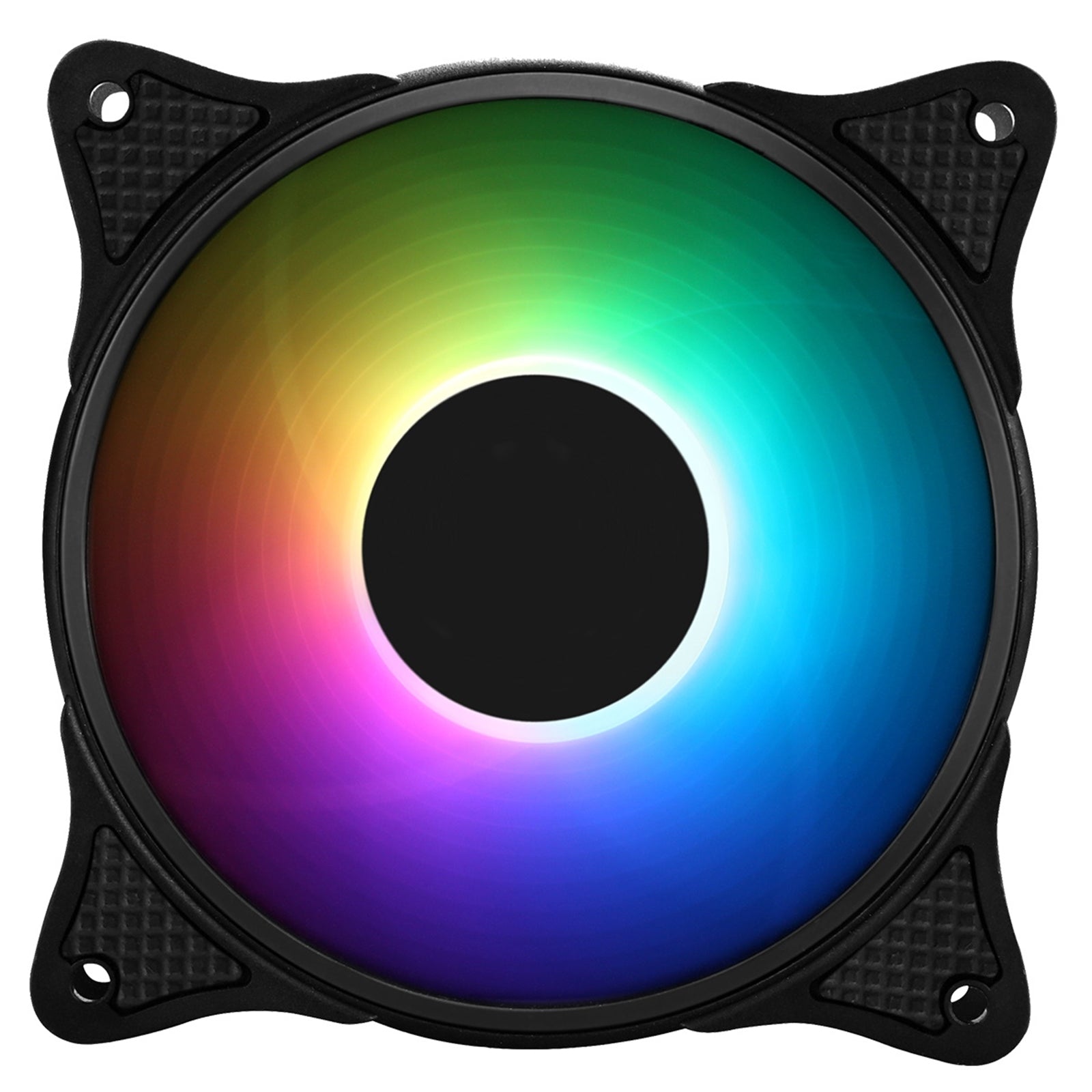 CRONUS HALO-5 ARGB Fan, 120mm, 1200RPM, PWM Controlled, 8 Addressable RGB LEDs, 9 Blades for Optimised Airflow, Black Frame, White Blades, OEM System Builder Packaging