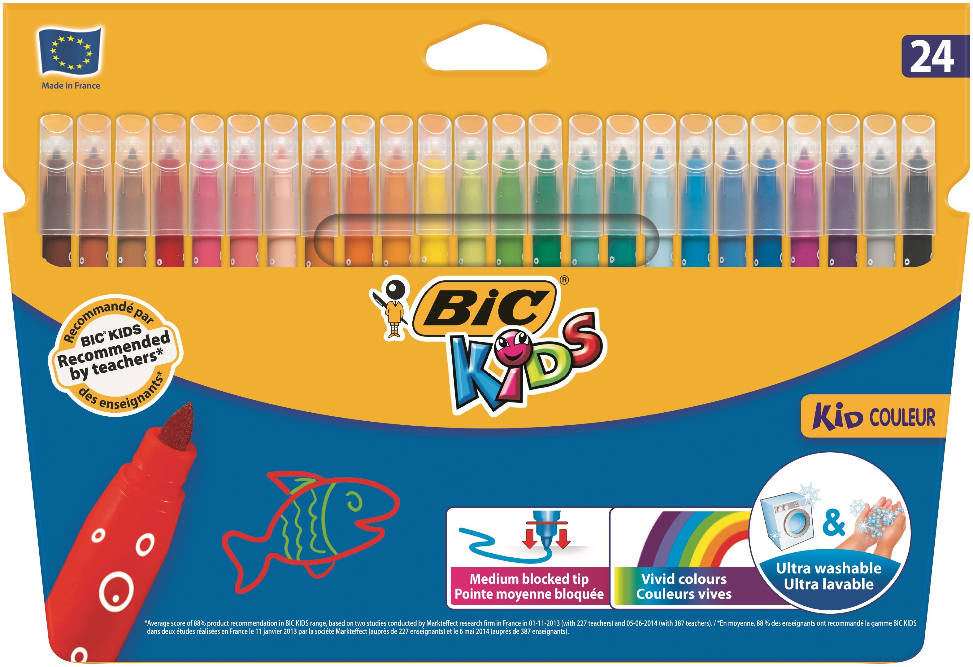 Photos - Pen BIC Kids Couleur Felt Tip Colouring  Assorted Colours  692 (Pack 24)