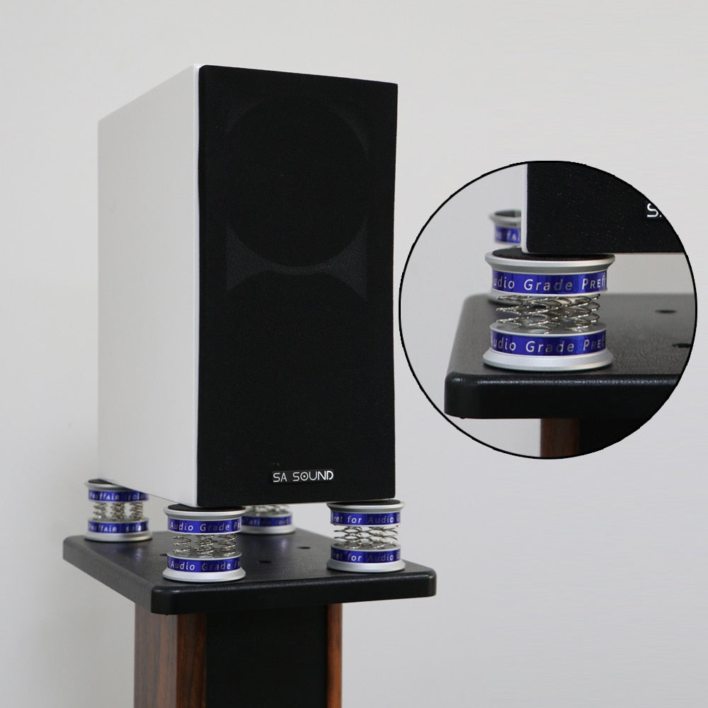 stereo Perforeren mozaïek High Quality Preffair Black/Silver Aluminum Spring Speakers Spikes Iso –  Foroomaco