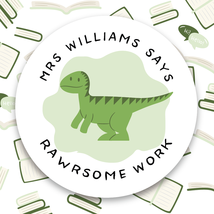 Personalised Dinosaur Rawrsome Work Reward Stickers — Myclassroom