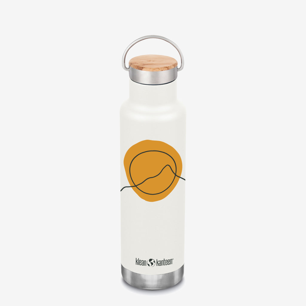 Limited Edition 20 oz Classic Insulated Water Bottle with Bamboo Cap - Sunset or Mountain