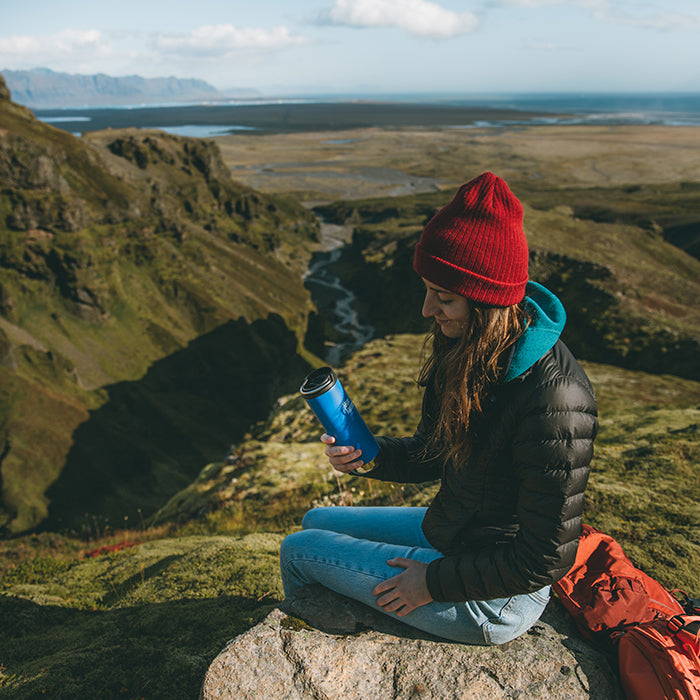 Hiking in Iceland with a Klean 16oz Insulated TKWide