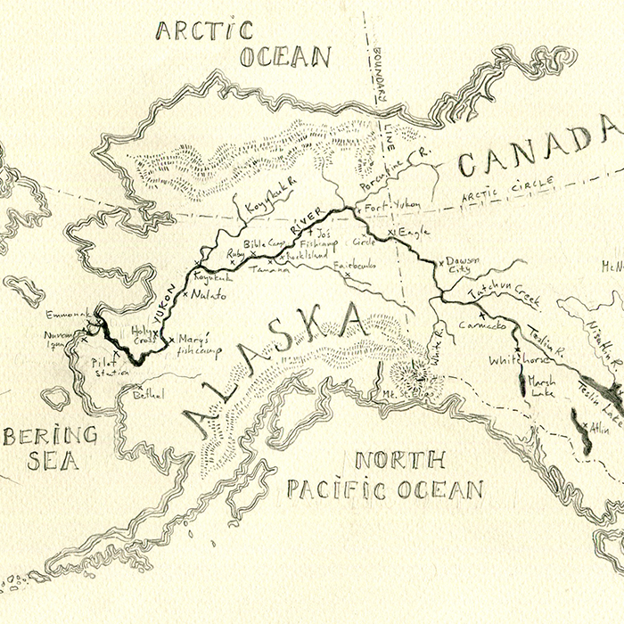 Map of the Yukon River in Alaska