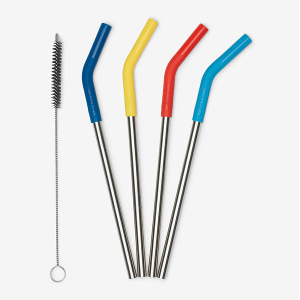 Flexible Stainless Steel Straws 26 inch Pack of 5 : extra long