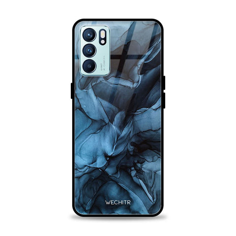 Fluid Art Painting Glass Case for Oppo Reno 6