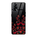Red Floral Glass Case for Oppo F19