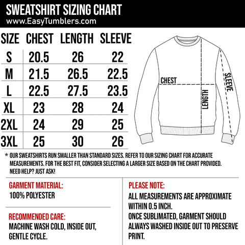 Sweatshirt Sizing Chart