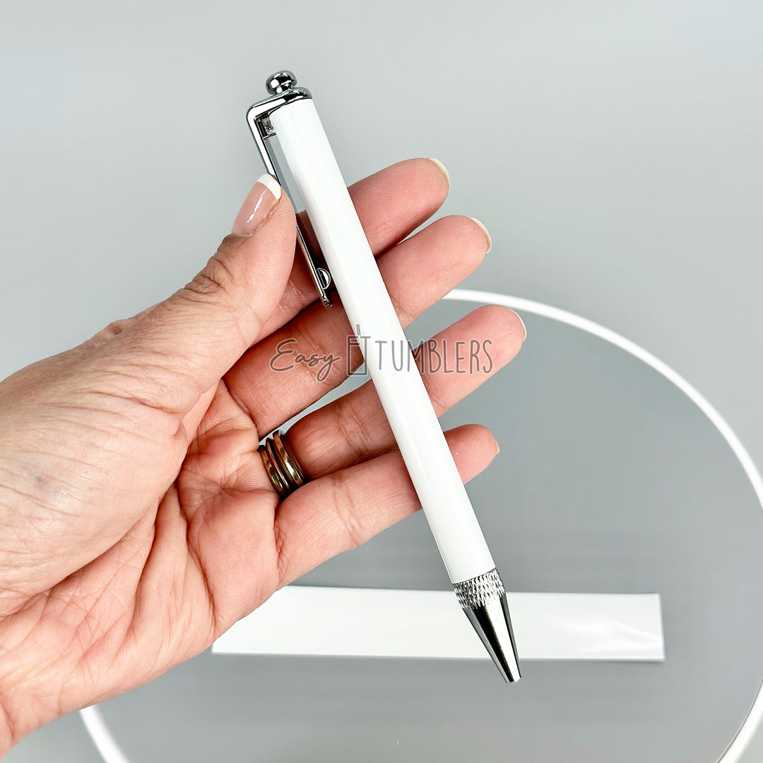 Sublimation Pens Blank Heat Transfer Pen Sublimation Ballpoint Pen with  Shrink Wrap White Aluminum Customized Clip Pen School Supplies for DIY  Office