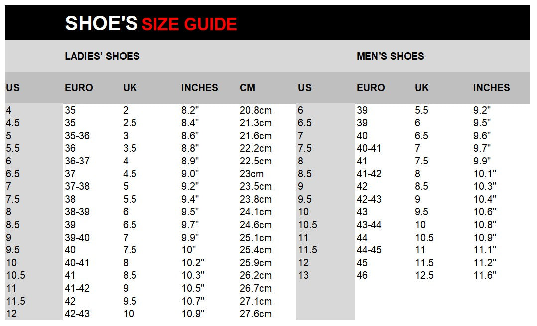 Size Chart | Size Chart | MS Merchandising